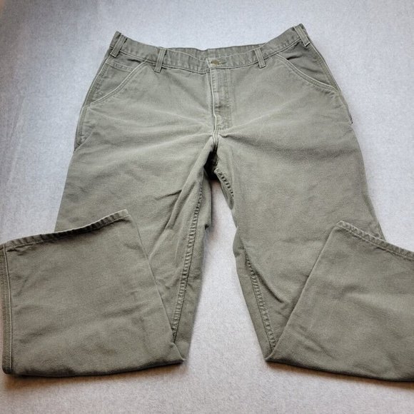 Carhartt Pants Carhartt Washed Duck Utility Work Pants Green Mens 4x30 Loose Fit Poshmark